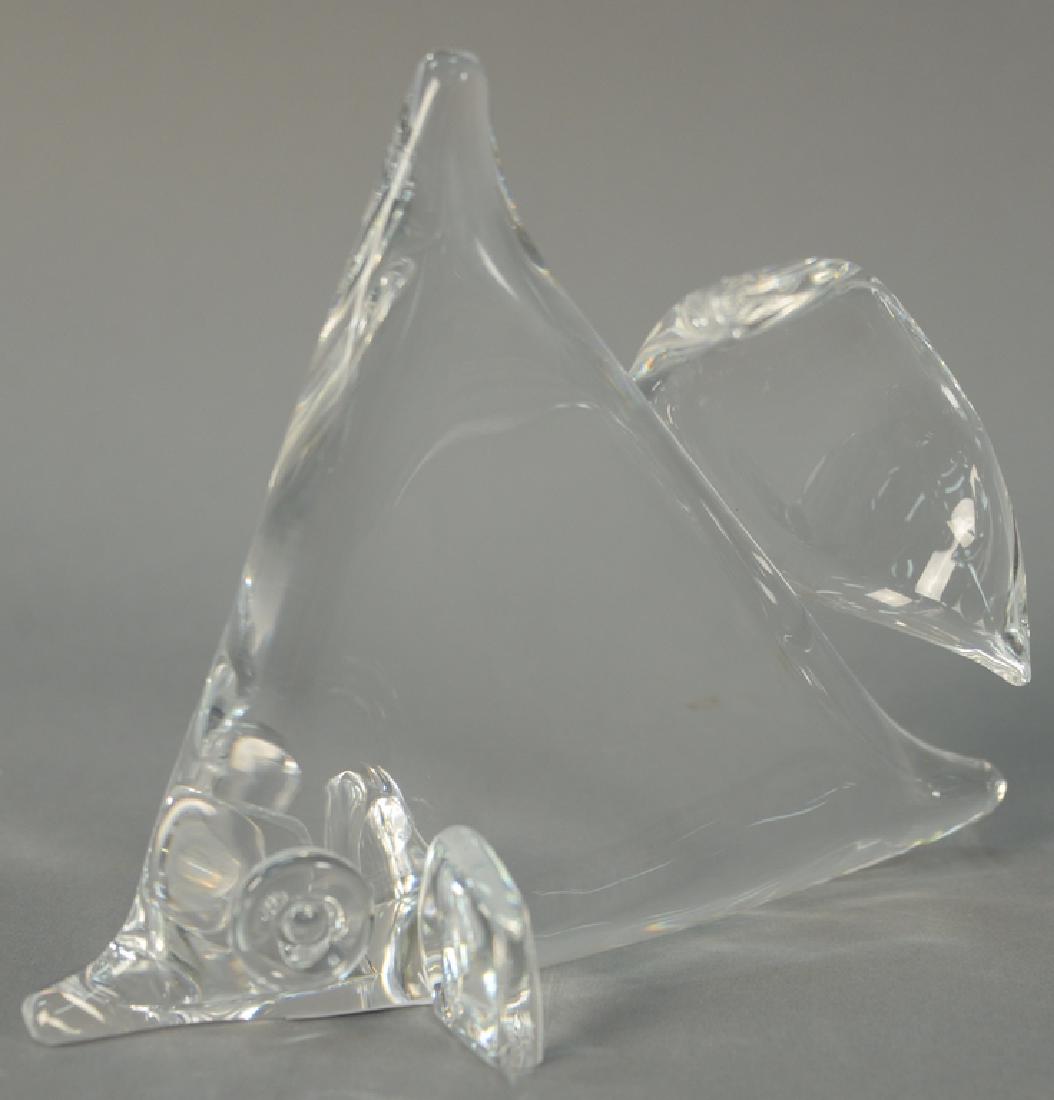 Large Steuben crystal glass angelfish figurine, signed (1 of 3)