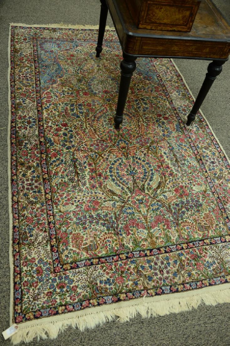 Kirman Oriental rug, tree of life design. 4'10" x 8'5" (1 of 3)