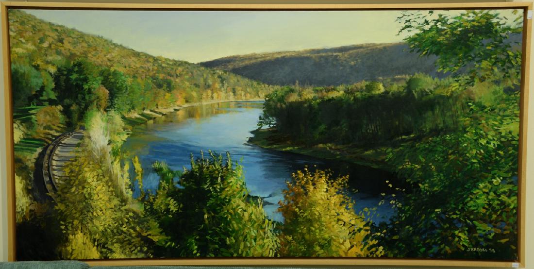 Jay Brooks (20th century) oil on canvas Fall River (1 of 4)