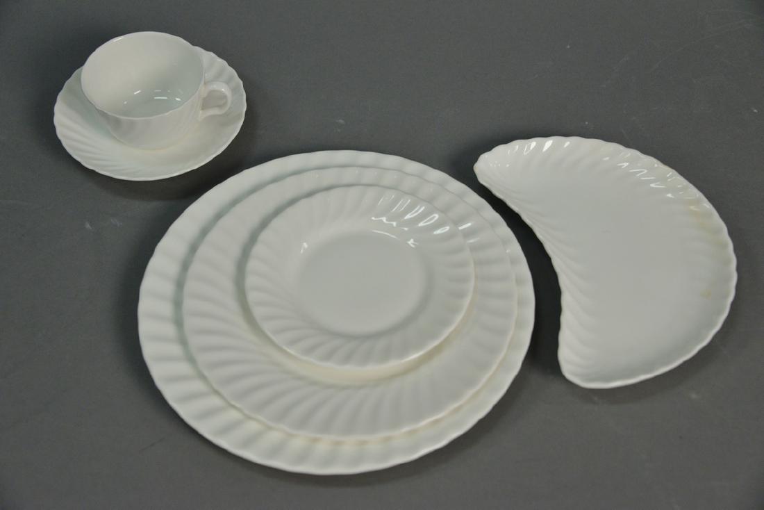 Set of Minton white Fife dinnerware including 20 dinner (1 of 6)