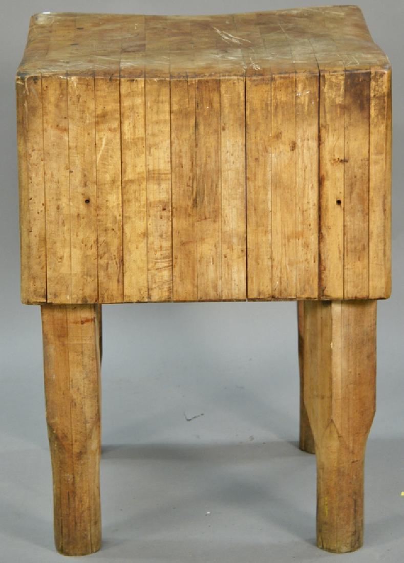 Maple butcher block. ht. 33in., top: 24" x 24" (1 of 3)