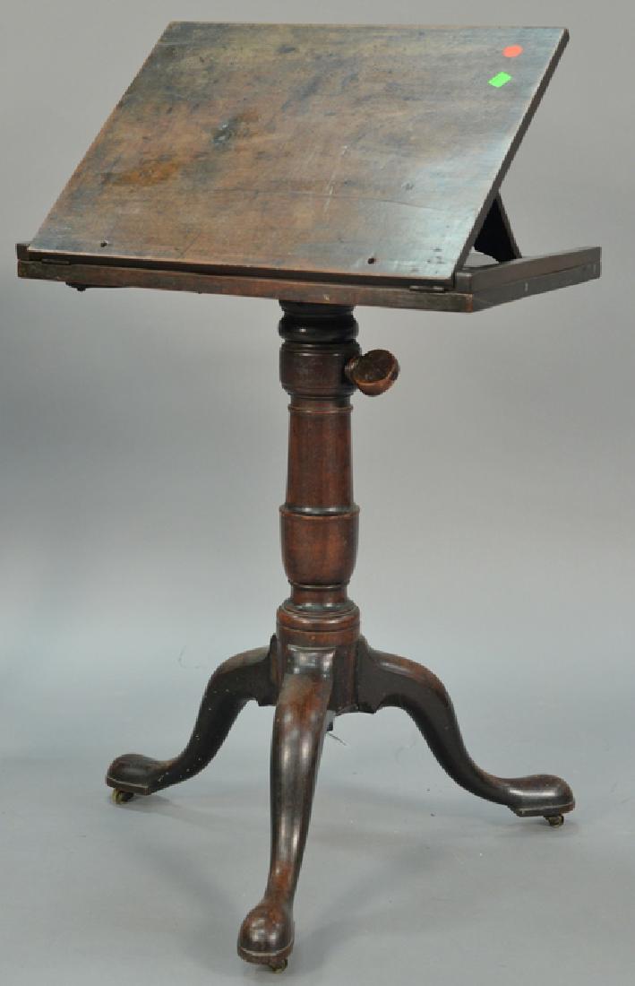 George III mahogany book stand with adjustable top on (1 of 4)