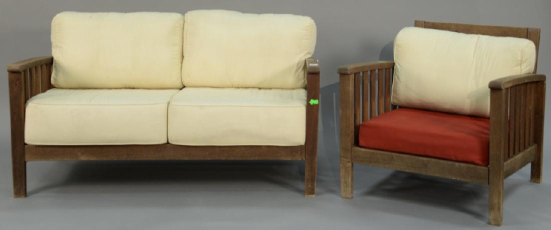 Plow and Hearth two piece teak set including loveseat (1 of 4)