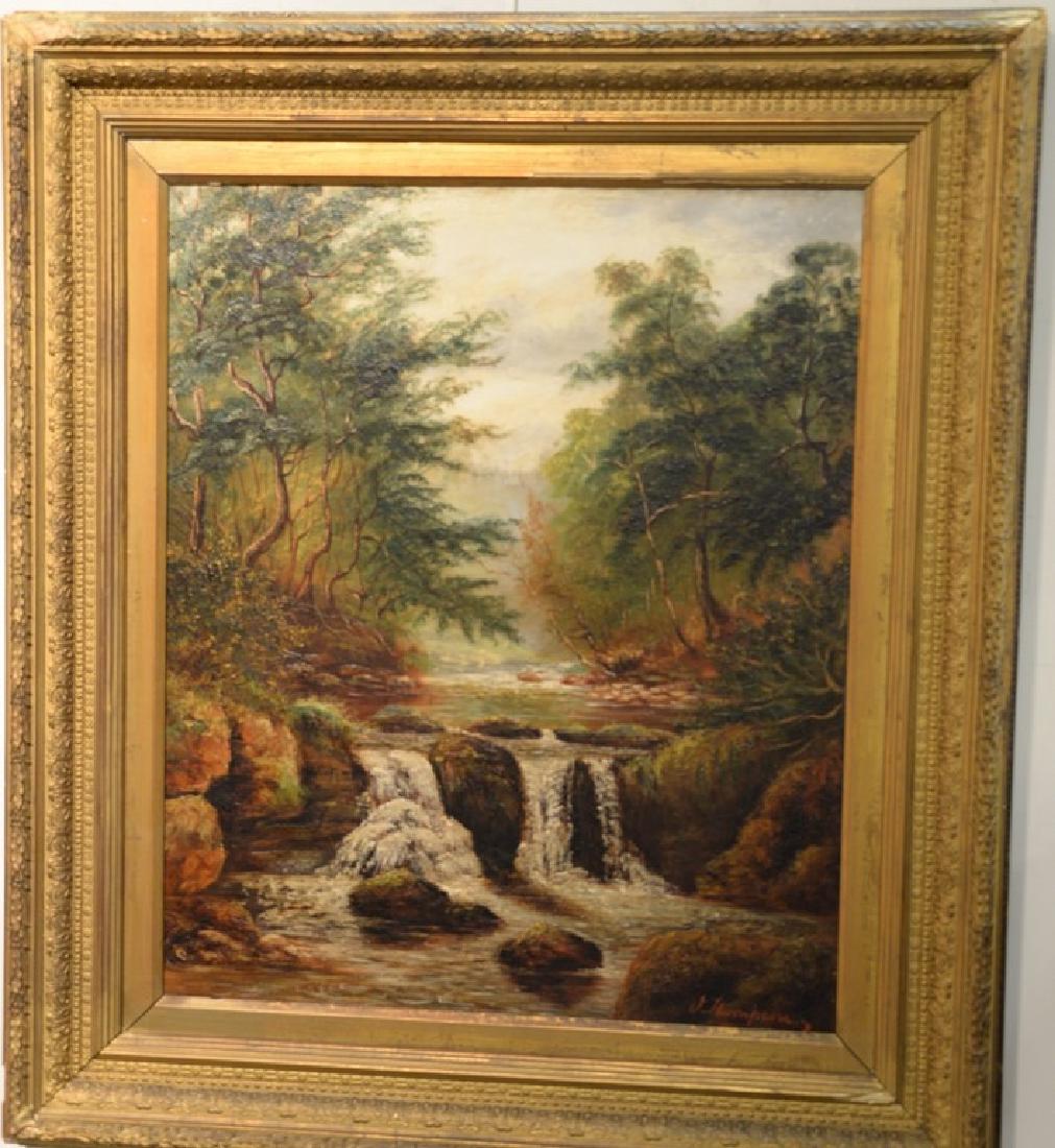 J. Thompson, River Landscape with Waterfall, 19th (1 of 7)