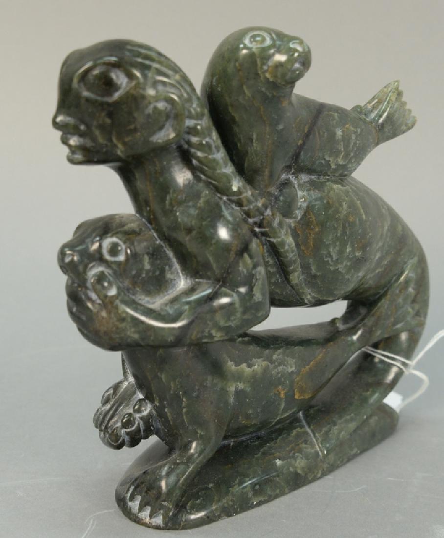Inuit Eskimo carving Lucassie Echalook (b. 1904) Port (1 of 3)