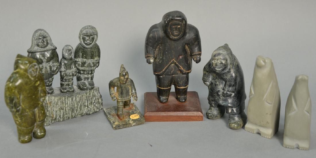 Seven Inuit Eskimo figural carvings including Cape (1 of 4)