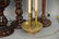 Seven table lamps to include five wood turned lamps - 2