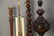 Seven table lamps to include five wood turned lamps - 4