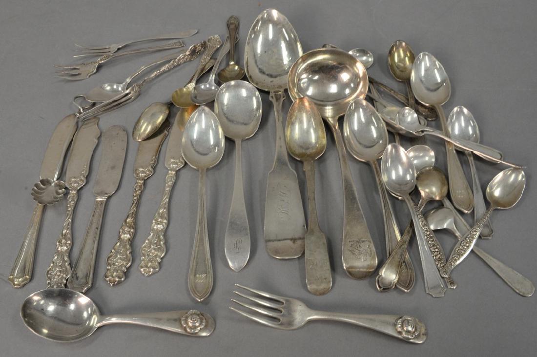 Group of sterling silver and coin silver flatware, (1 of 3)