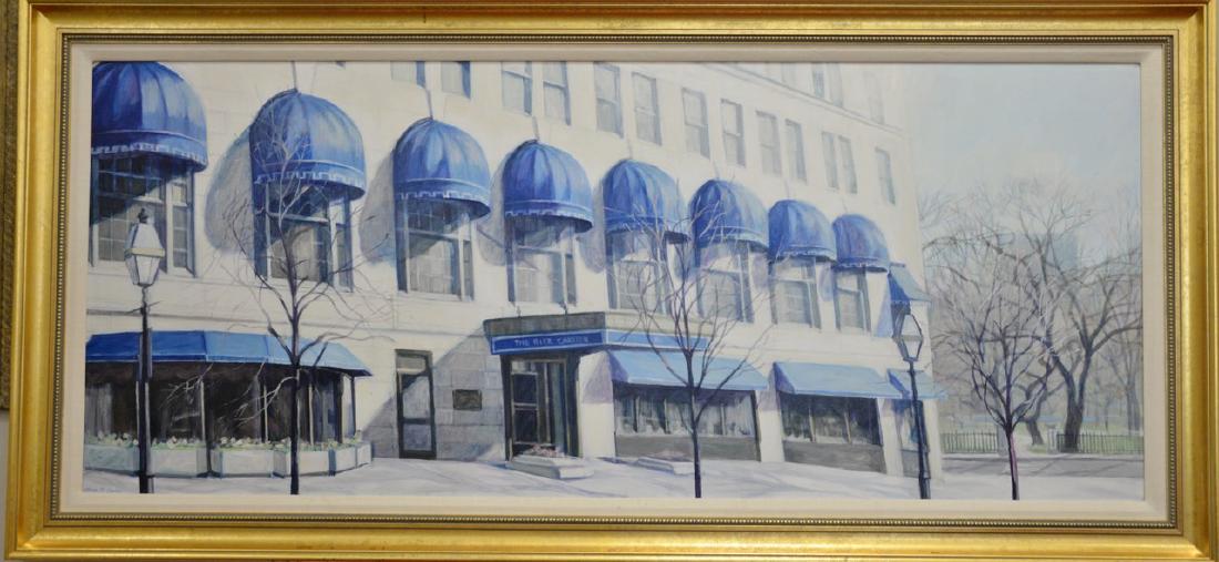 Jean Cain oil on canvas "Ritz Carlton" signed lower: Jean Cain oil on canvas "Ritz Carlton" signed lower left Jean S. Cain. 28 1/2" x 69" Property from Credit Suisse's Americana Collection