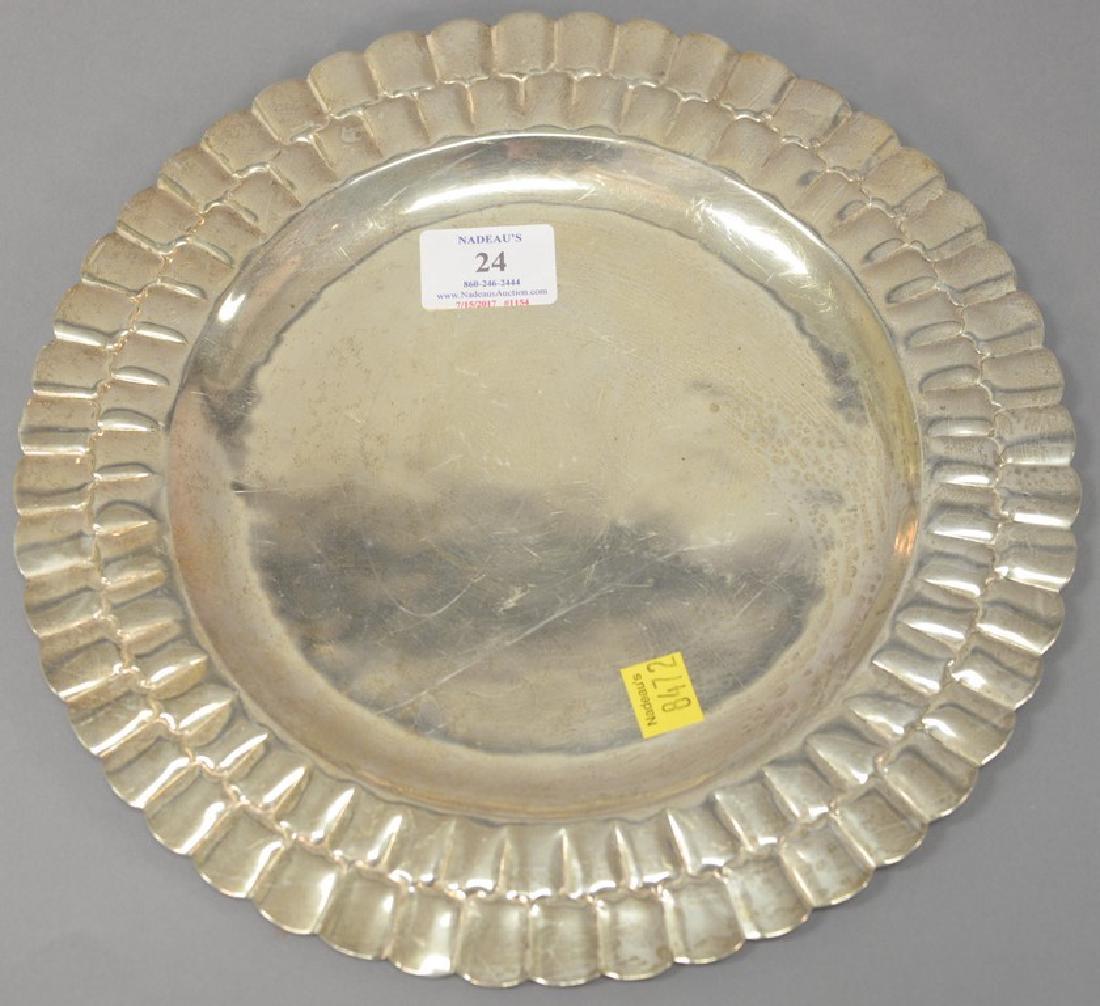 Maciel sterling silver plate, Mexican. dia. 11 1/4in., (1 of 2)