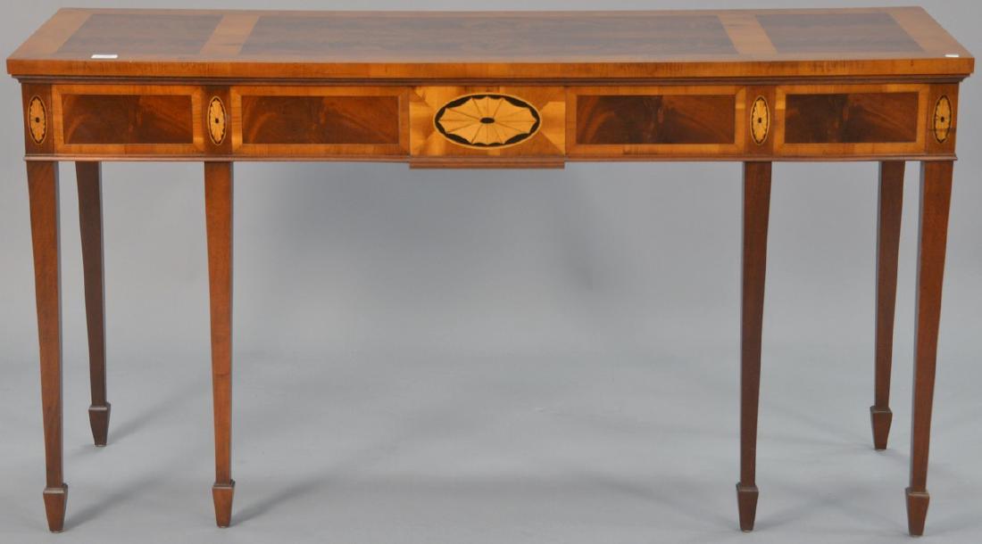 Hekman mahogany inlaid server with inlaid panel top and (1 of 4)