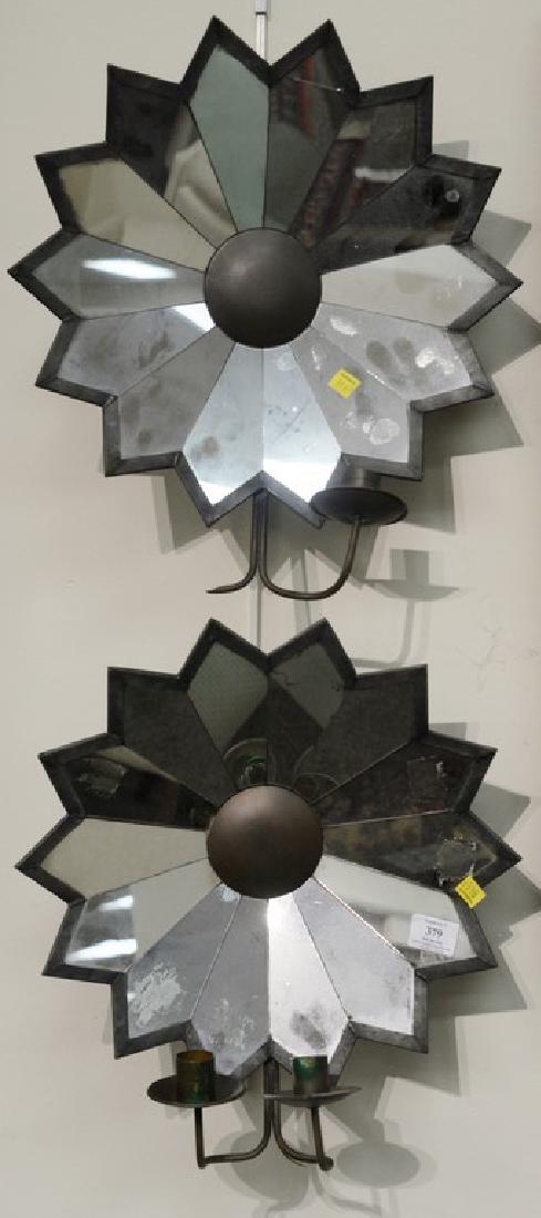 Pair of mirrored candle sconces, American 19th century (1 of 3)