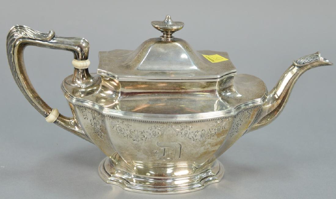 Gorham sterling silver two pint tea pot, lg. 11 1/2in.,