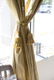 Pair of custom tan silk drapes, lined curtains, window - 3