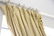 Pair of custom tan silk drapes, lined curtains, window - 4