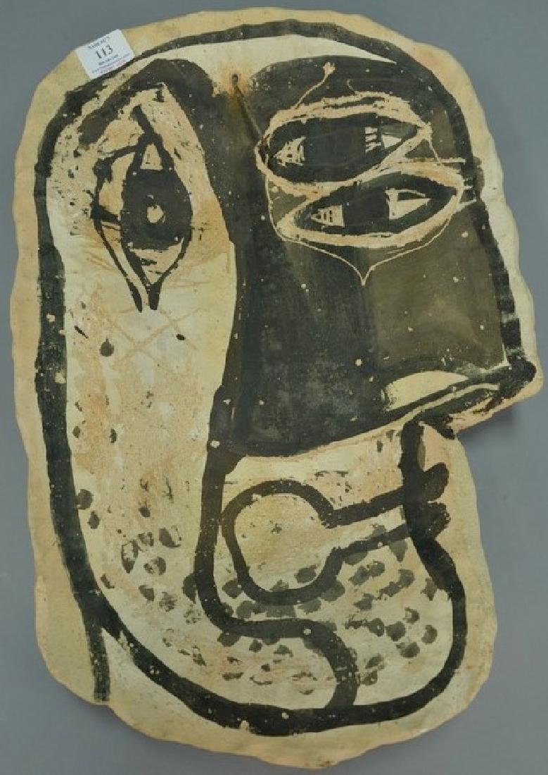 Clay plaque in the style of Picasso, signed illegibly (1 of 6)