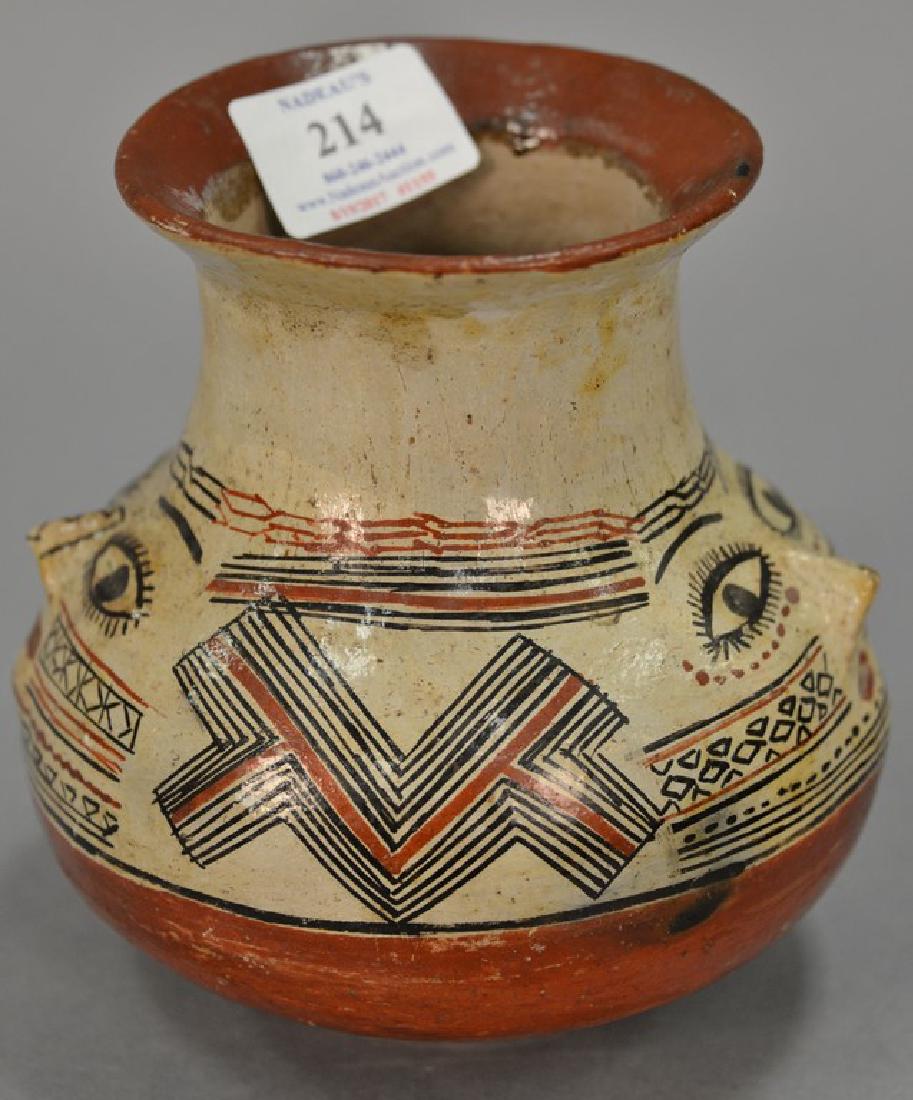 Indian pottery vase, possibly Shipibo polychrome with a (1 of 6)