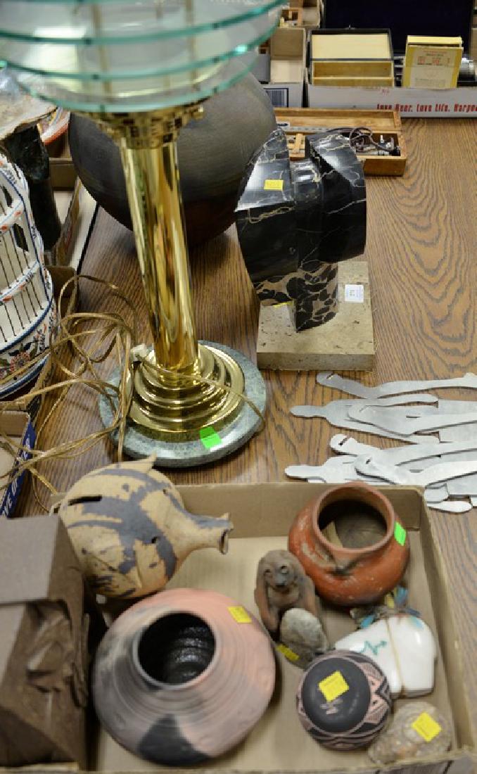 Thirteen piece lot to include a large ceramic pot with (1 of 3)