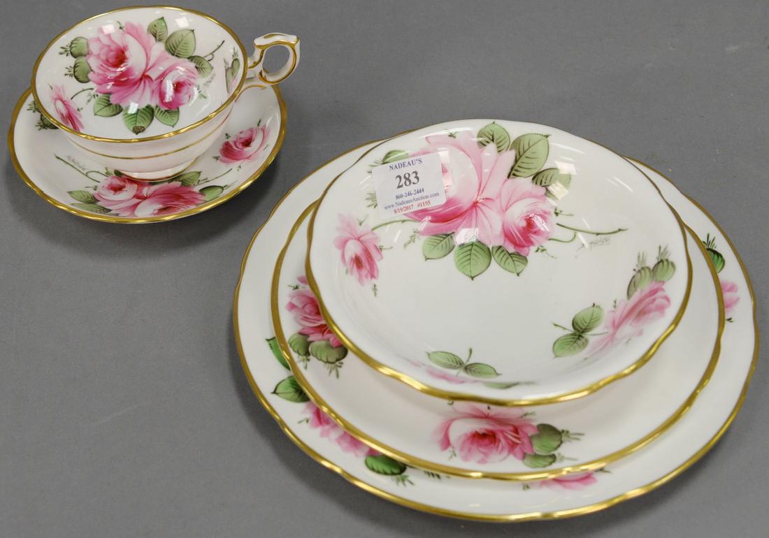 Hammersley & Co. rose china dinnerware set, 103 total (1 of 3)