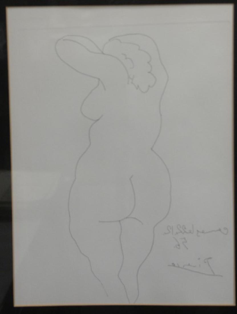 Two Pablo Picasso including reverse etching on paper: Two Pablo Picasso including reverse etching on paper nude, Nu De Dos, reverse signed in plate (20" x 25"), and Matador Before Goading of the Bull (15 1/2" x 11").