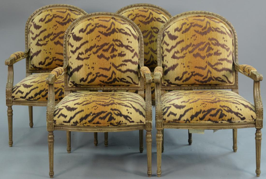 Set of four Henredon Louis XVI style armchairs "Desert (1 of 6)