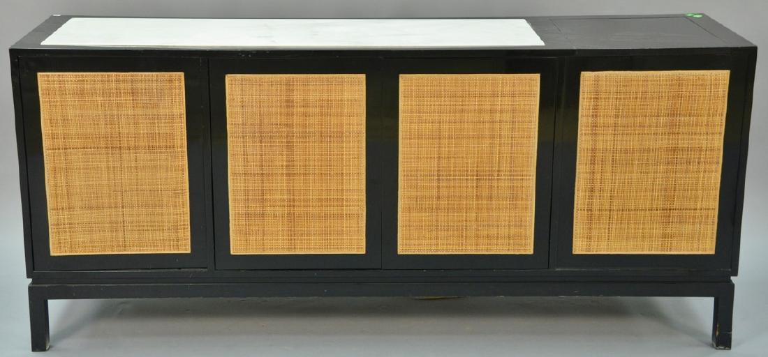 Mid-Century Probber style credenza, caned and marble (1 of 5)
