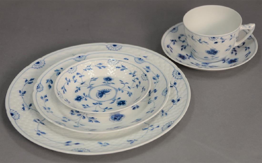 Seventy-five piece Danish porcelain blue and white (1 of 5)