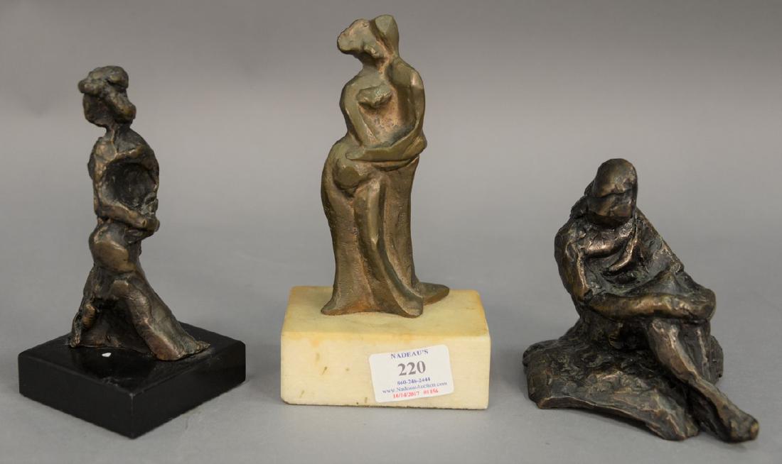 Three piece lot having two small modern bronze (1 of 6)