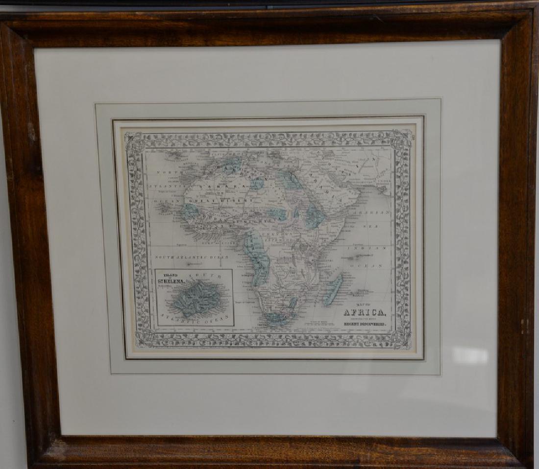 Group of twelve framed maps to include Africa, (1 of 9)
