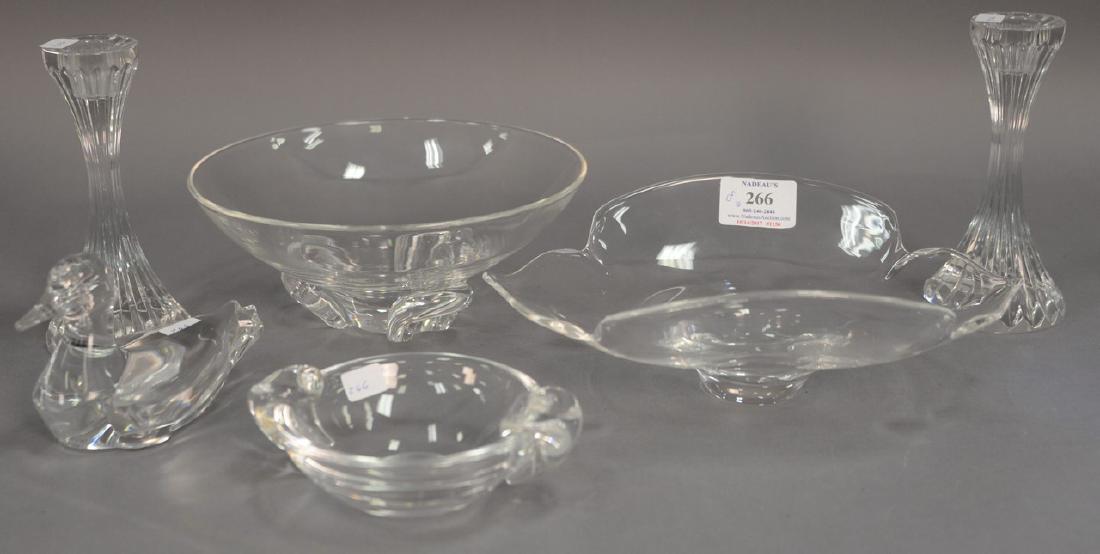 Six piece crystal lot to include Steuben Calyx 9 inch (1 of 4)