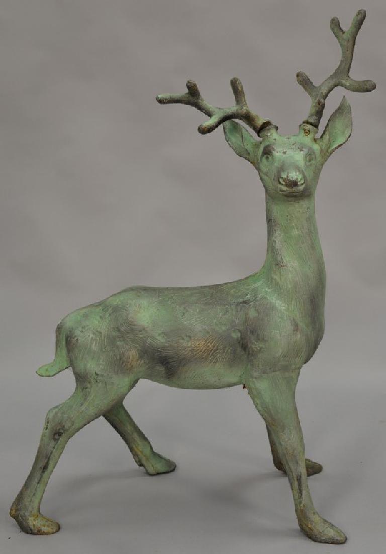 Cast iron outdoor garden deer statue, young buck. ht. (1 of 4)