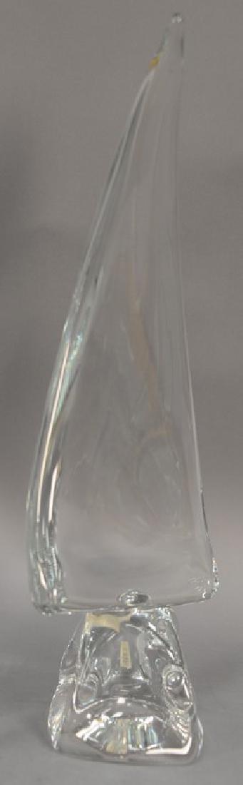 Daum crystal sailboat. ht. 21in.: Daum crystal sailboat. ht. 21in.