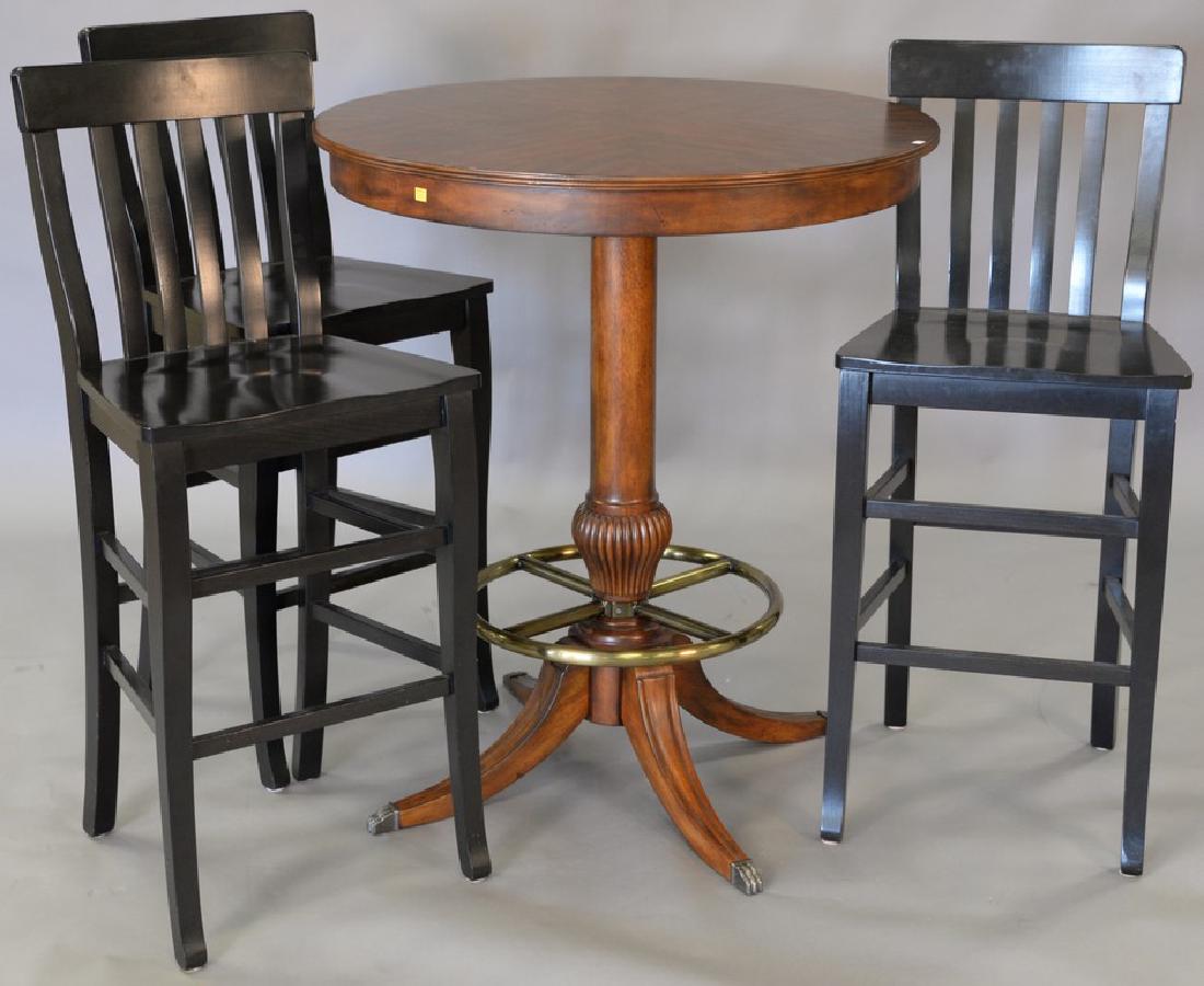 high top round table with three bar chairs. ht. 42in., (1 of 5)