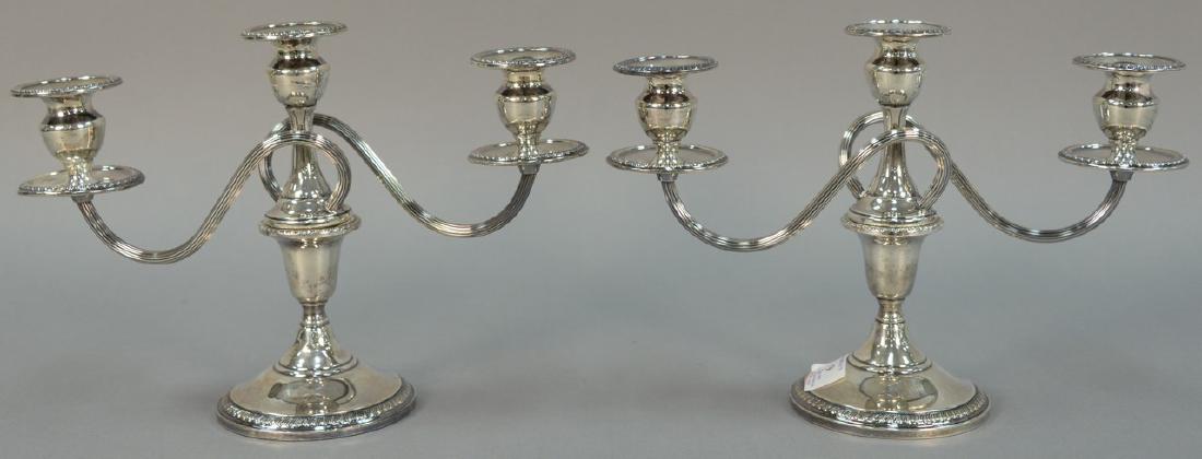 Pair of sterling silver weighted candelabra (1 of 6)