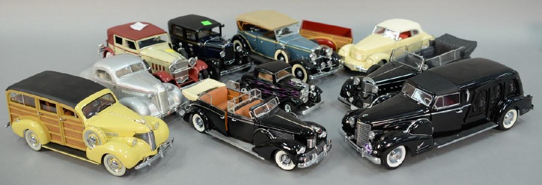 Group of eleven 1930's 1:18 scale model cars and (1 of 9)