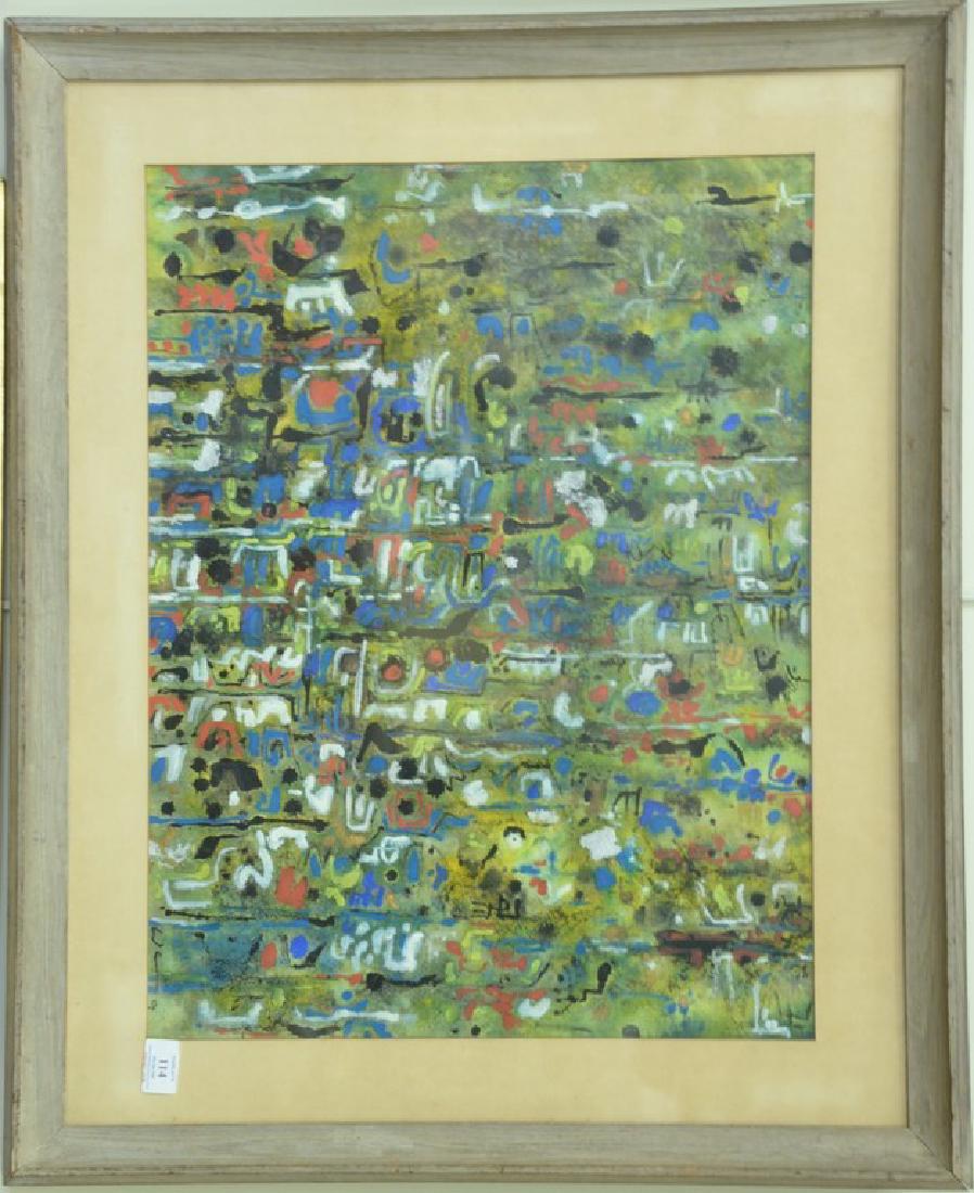 Hui-Ming Wang (1922-2006), mixed media on paper,: Hui-Ming Wang (1922-2006), mixed media on paper, Abstract, signed lower right, 19" x 25".