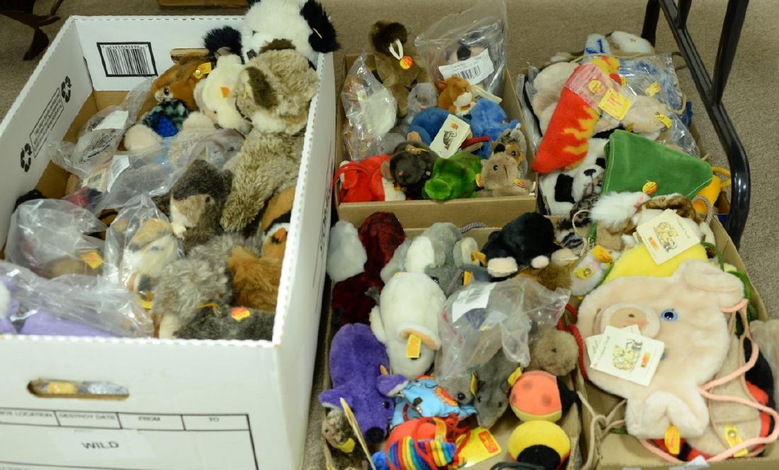 Group of approximately 70 small Steiff stuffed animals (1 of 9)