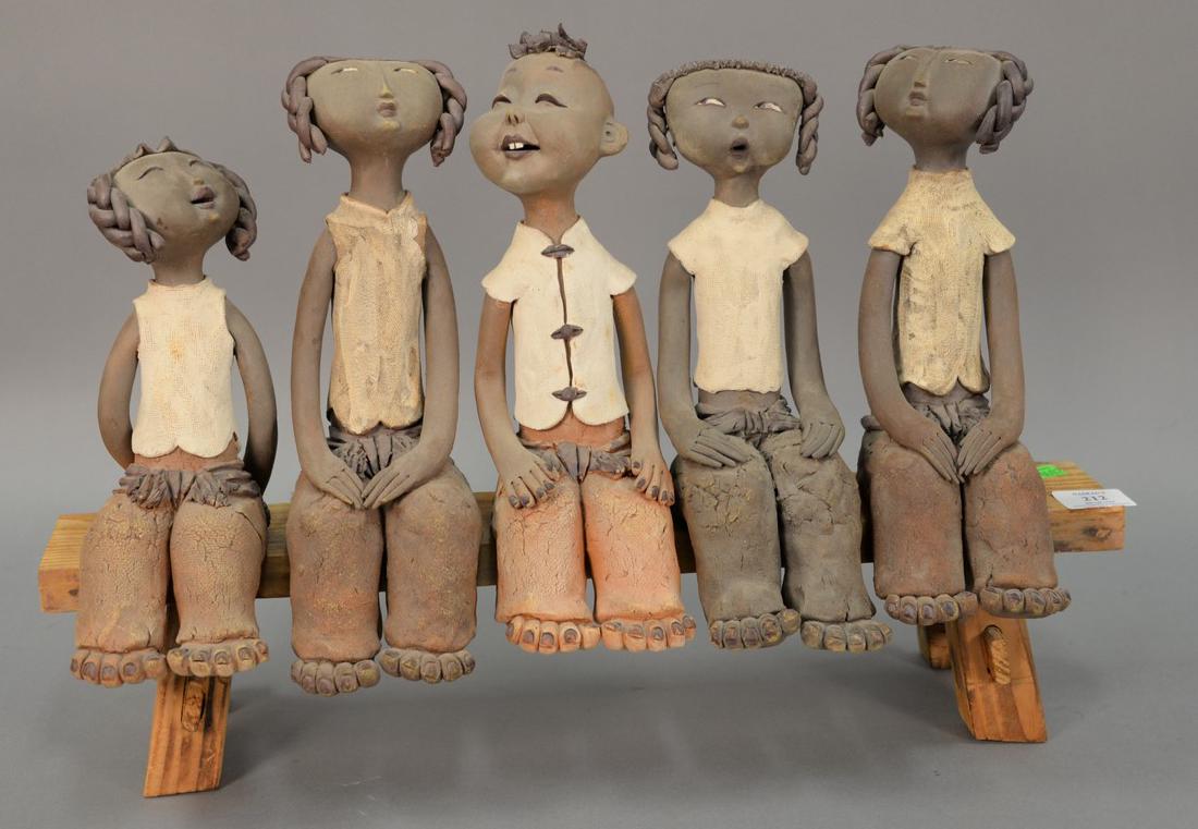 Zheng Yukui (b. 1964) pottery sculpture of five (1 of 3)