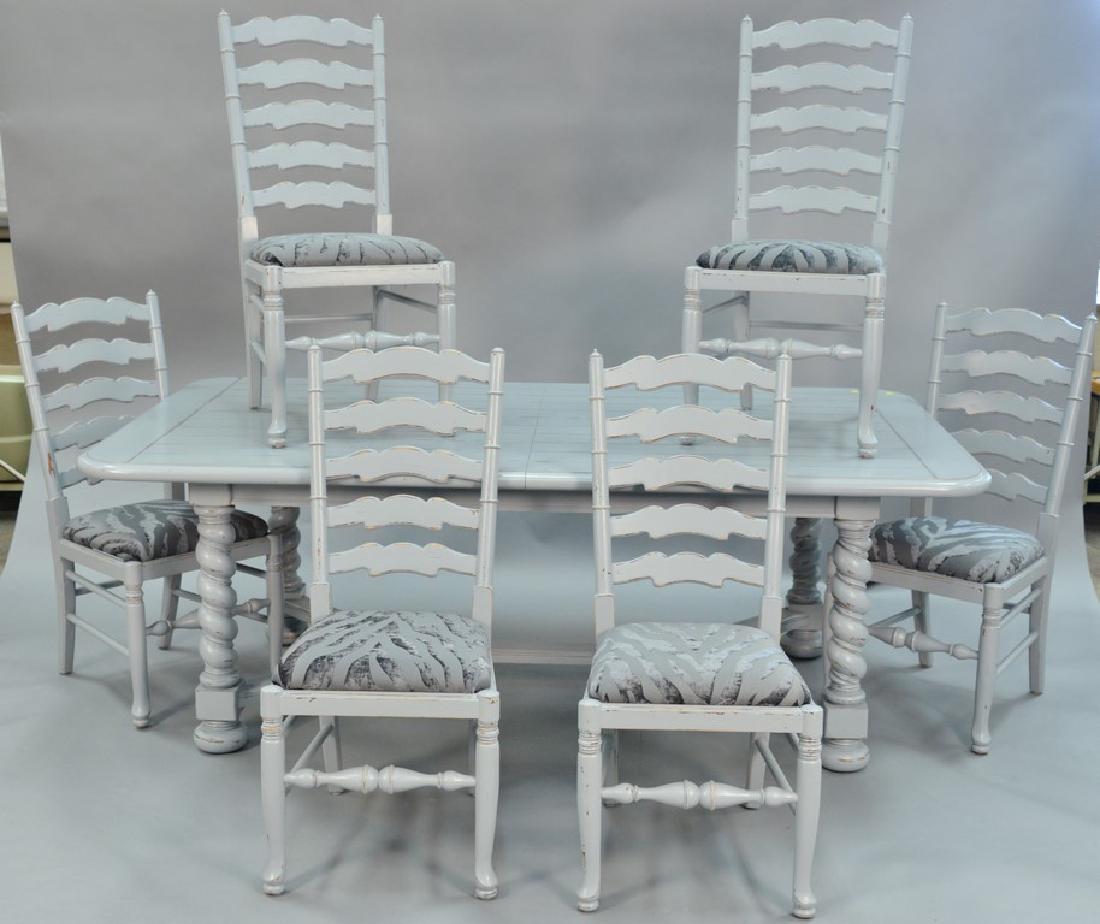 Seven piece set to include Jacobean style table (no (1 of 8)