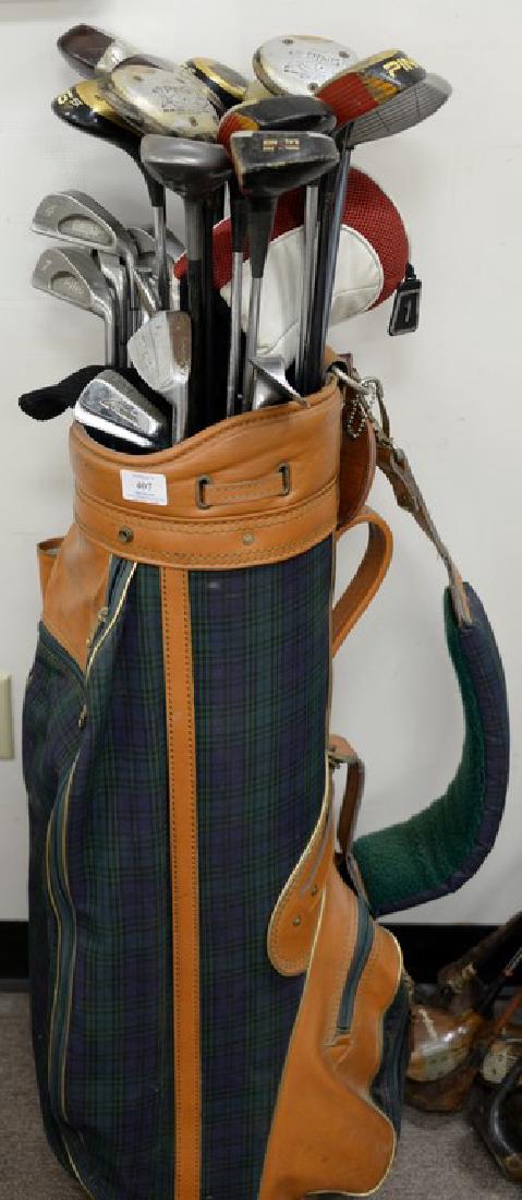 Set of Eighteen Dyla Grip Ping Metal Shaft Golf Clubs: Set of Eighteen Dyla Grip Ping Metal Shaft Golf Clubs from the Patterson Club in Fairfield, CT including golf bag.