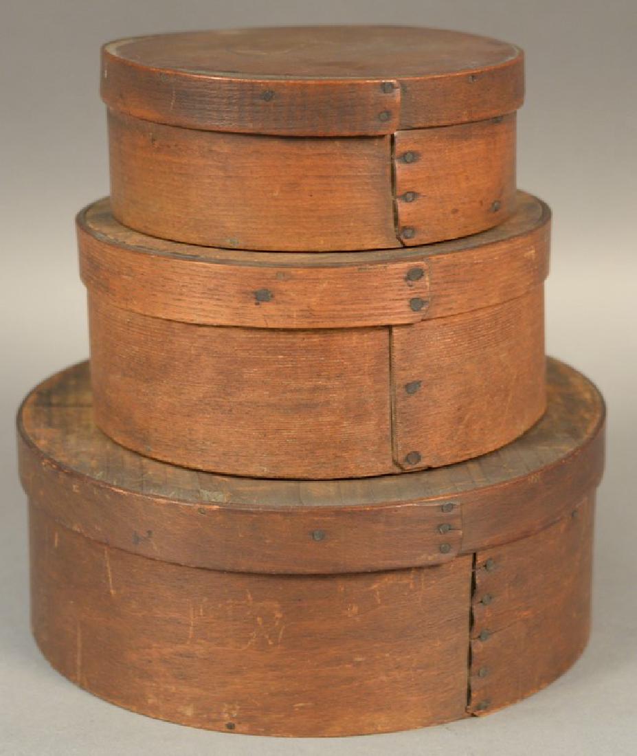 Nest of three round graduated bentwood pantry boxes.  h (1 of 3)