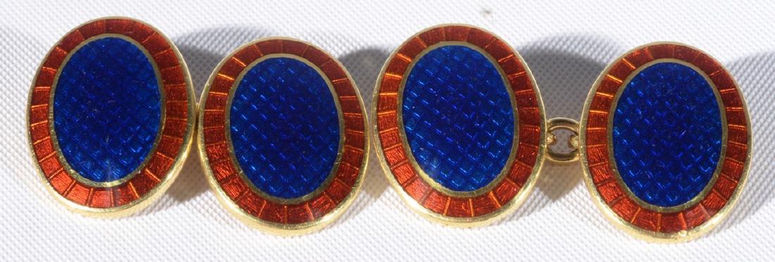 Pair of Tiffany & Co. enameled 18 karat gold cufflinks (1 of 4)