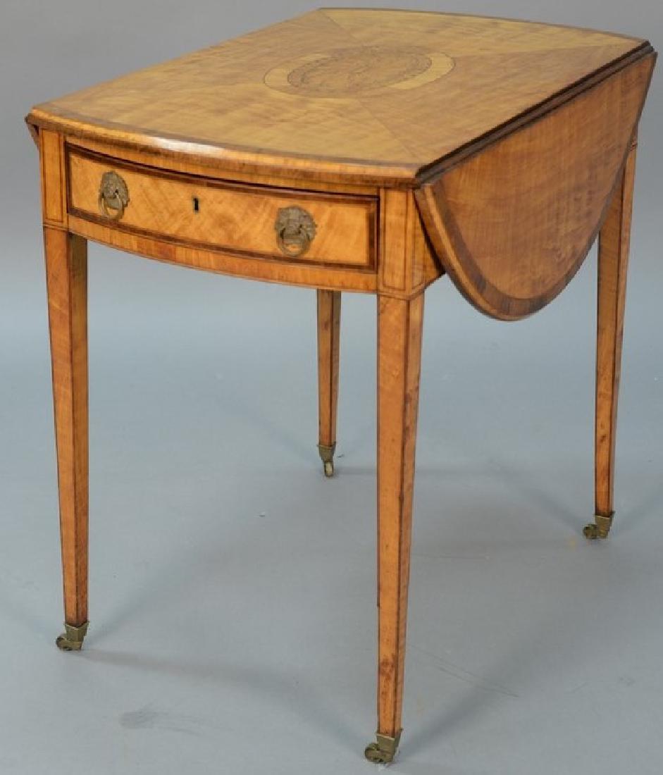 George III satinwood Pembroke drop leaf table having (1 of 4)