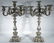 Pair of German silver five light candelabra