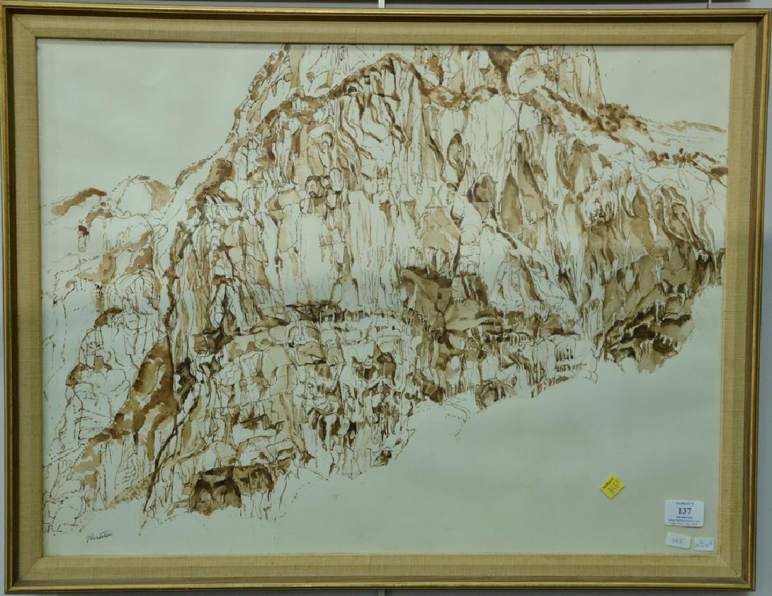 Philip Pearlstein (b. 1924), watercolor/wash on paper, (1 of 3)