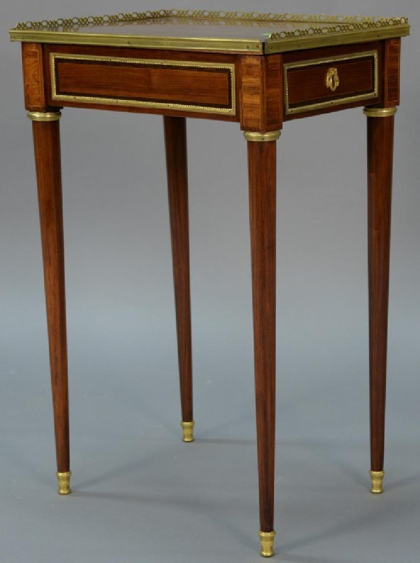 Louis XVI side table having three sided gallery on (1 of 5)