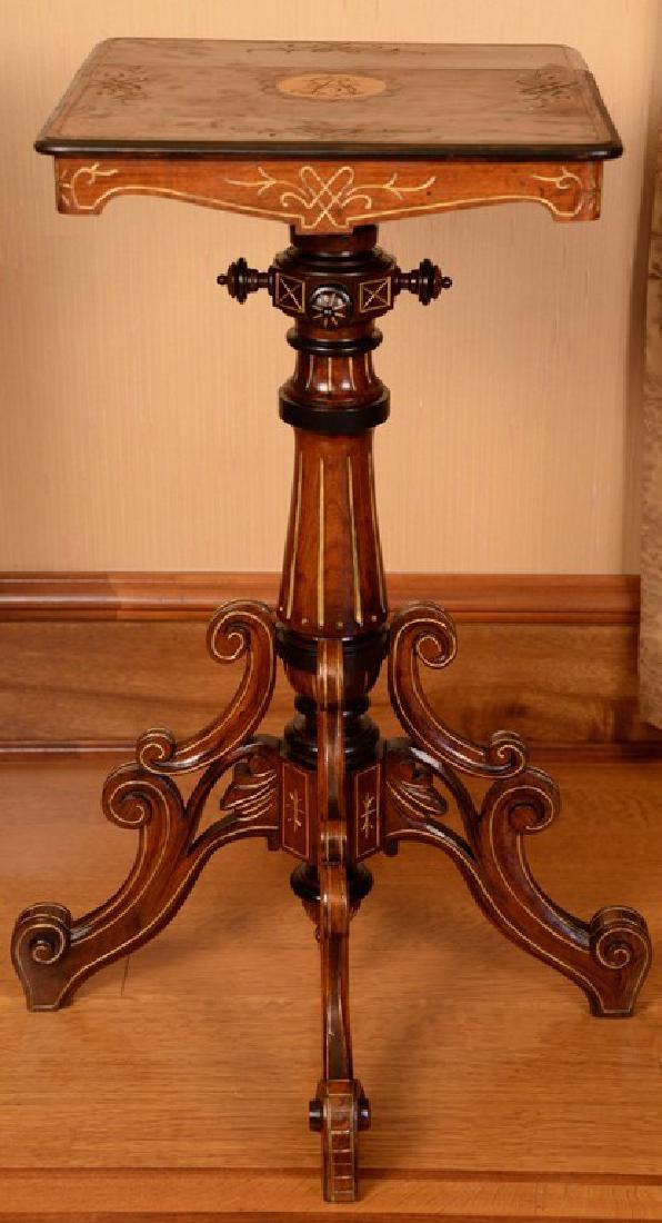 Renaissance Revival walnut pedestal with burl walnut (1 of 4)