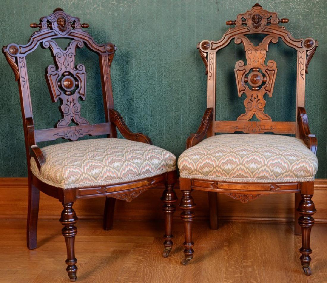 Pair of walnut Victorian side chairs, each with Jenny (1 of 5)