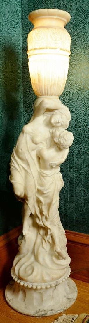 Alabaster vase supported by romantic figures set on (1 of 5)